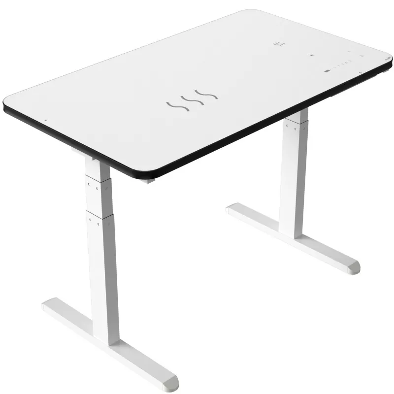 Witte glazen bord dubbele motor elektrische tiltafel